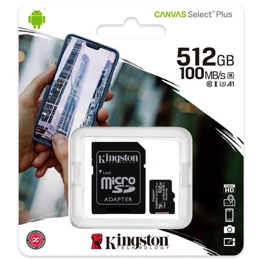 [4030600355] MEM. MICRO SDXC 512GB CLASS 10 KINGSTON 100MB/S UHS-I