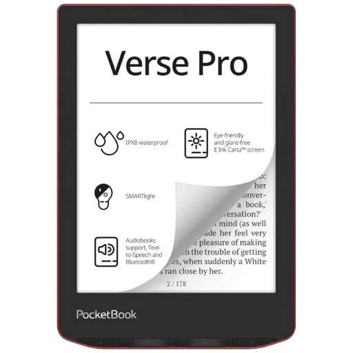 [4030100815] Pocketbook Verse Pro Passion Red Libro Electrónico 6" HD Smartlight Wifi