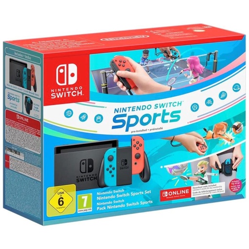 [4060200193] Nintendo Switch + Juego Sports + Cinta Pierna + 3 Meses Nintendo Online