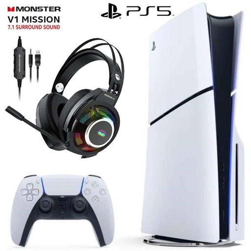 [4060200206] Sony PlayStation 5 Slim 1TB Disco con Regalo Auriucular Monster Gaming