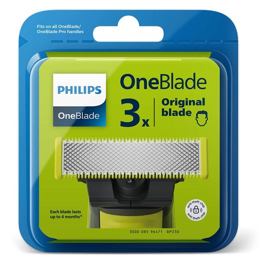 [4070200463] Philips QP230/50 Cuchillas de Recambio para OneBlade 3 Pcs