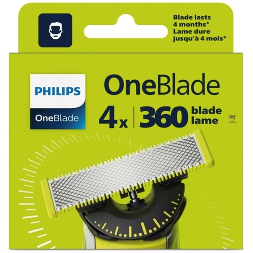 [4070200462] Philips QP440/50 Recambio para OneBlade 360 Pack de 4