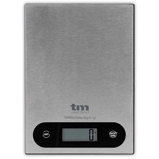 [4071100049] TM Báscula Cocina 5Kg Acero Inox (TMPBS025)