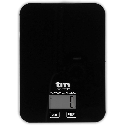 [4071100054] TM Báscula Cocina 5Kg Negra (TMPBS026)