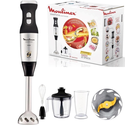 [4070700223] Moulinex DD883D10 Batidora de Mano Steelforce 1.000W Kit 2 Accesorios