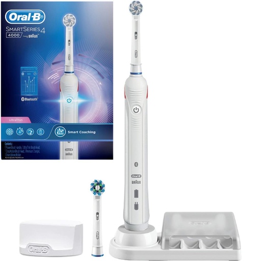 [4071600098] Braun Oral B Cepillo Pro Smart 4 4000 Bluetooth  Blanco con Estuche de Viaje (D601.525.3P)