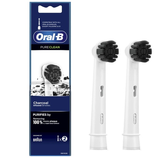 [4071600099] Braun Oral B Repuesto Pure-Clean Charcoal Carbón Pack 2