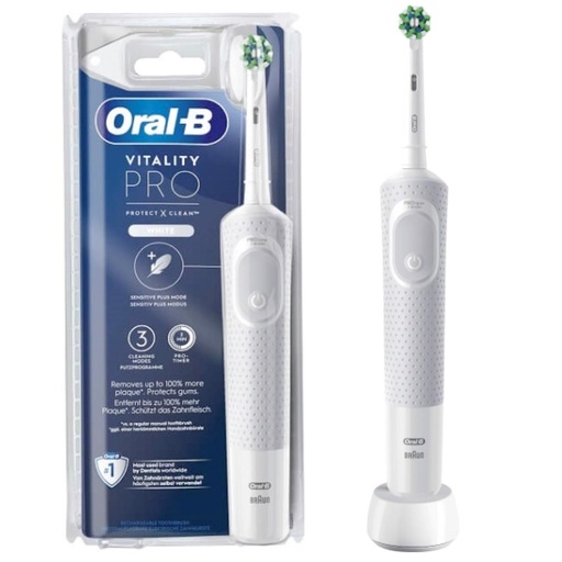 [4071600089] Braun Oral-B Cepillo Vitality Pro con 3 Modos de Limpieza Blanco (D103.413.3)