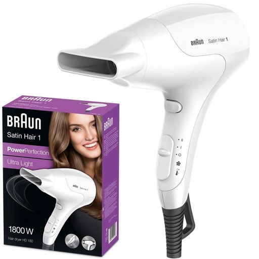 [4070400128] Braun HD180E Secador Pelo ligero 1.800w Blanco