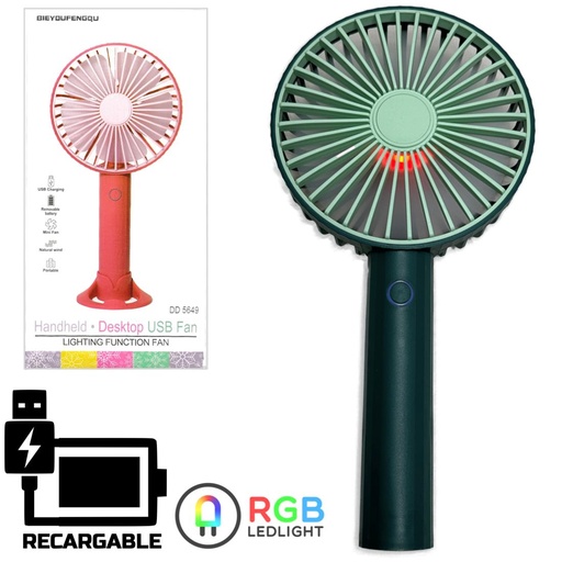 [4070110100] Ventilador DD5649 Mini Recargable Verde