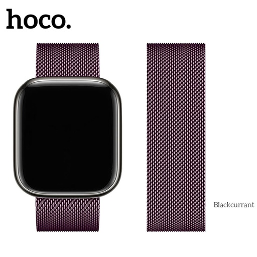 [4000300433] Hoco iWatch WA03 Simple Beauty Series Milanese Steel Strap (38/40/41mm) Black Currant