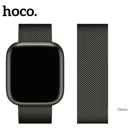 [4000300432] Hoco iWatch WA03 Simple Beauty Series Milanese Steel Strap (38/40/41mm) Green 7 gen