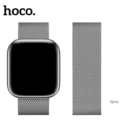 [4000300426] Hoco iWatch WA03 Simple Beauty Series Milanese Steel Strap (38/40/41mm) Plata