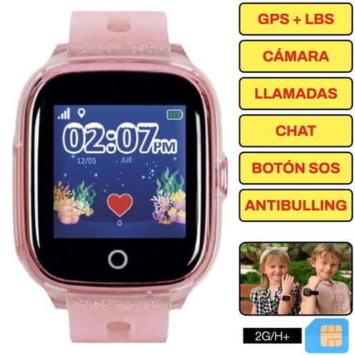 [4000300213] SaveFamily Superior 2G Smartwatch para niños Rosa