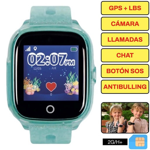 [4000300381] SaveFamily Superior 2G Smartwatch para niños Verde