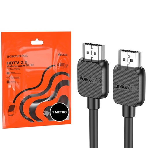 [4040300945] Borofone BUS02 Cable HDMI 2.0 4K 1 metro Negro