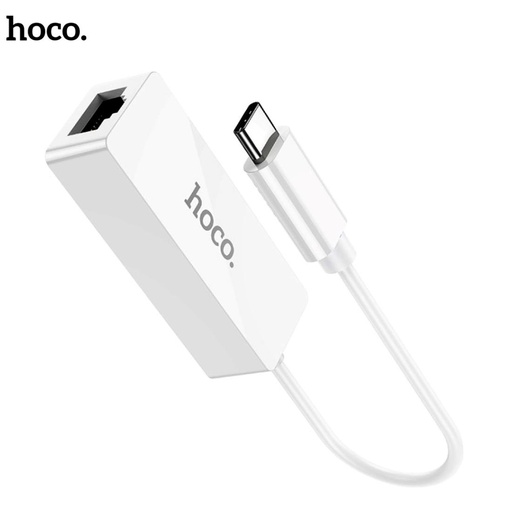 [4040300745] Hoco UA22 Adaptador USB-C a Ethernet 100 Mbps Blanco