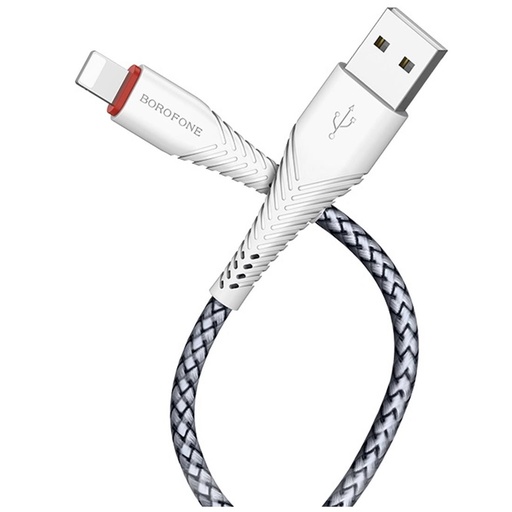 [4040300630] Cable USB a Lightning 1 metro Borofone BX25 Cable Reforzado Blanco